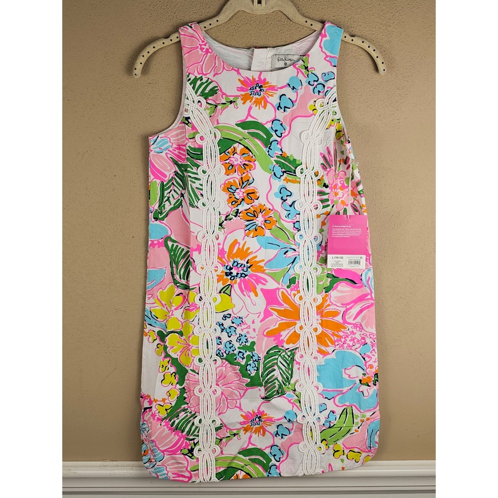 NWT Lilly Pulitzer For Target Girls Nosey Posey Floral Shift Dress Large 10 12